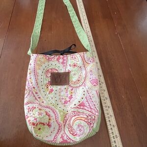 👛🌷Pink and green Zag Bag